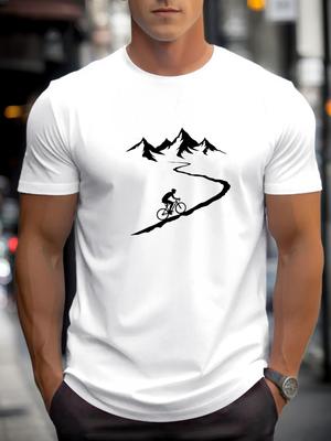 Adult Mens Summer Cycling Mountain Bike Graphic Tshirt Breathable Suitable Cycling Enthusiasts Outdoor Casual Soft 100 Cotton