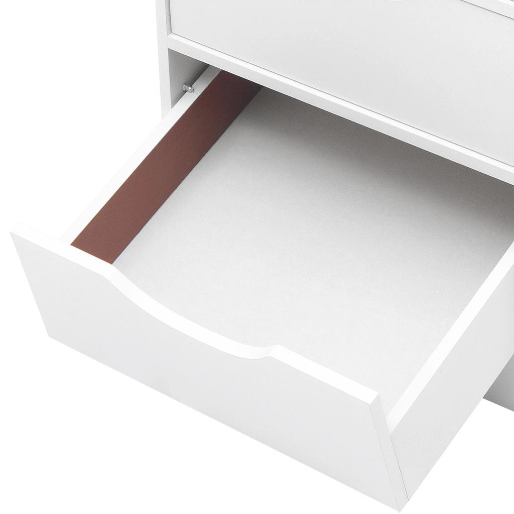 3Drawer Vertical Bedside Cabinet,Load Capacity 27.56 lbs,14.56" L x 11.81" W x 33.46" H,Tall Nightstand for Study or Bedroom Use