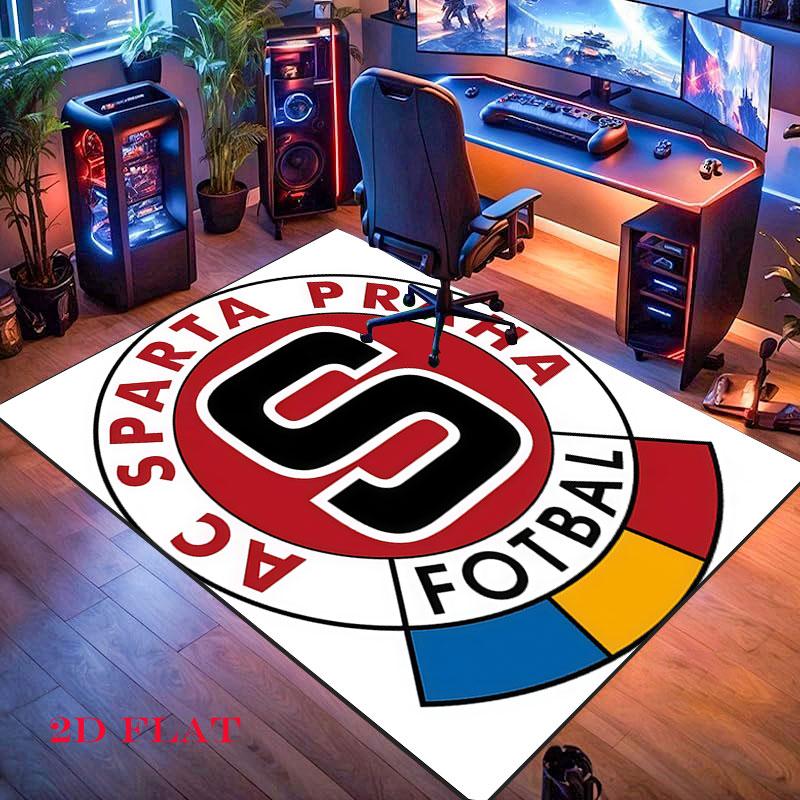 Tappeto AC Sparta Praha per Soggiorno Camera da Letto Casa Decorazione Divano, Tappetino Antiscivolo per Giochi Bambini