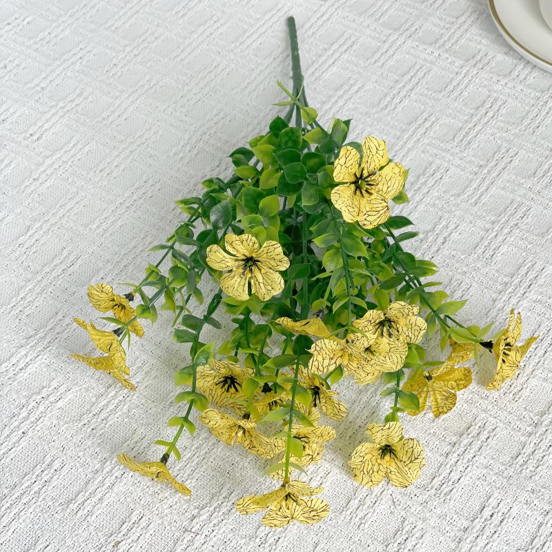 

Realistic Eucalyptus Lavender Artificial Flower Bouquets with Net Pattern