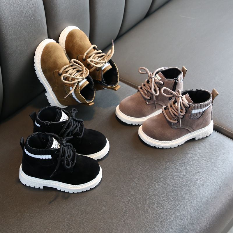 Children Casual Shoes Autumn Winter Snow Boots Boys Shoes  Leather Soft Antislip Girls Boots 21-30 Sport Running Shoes