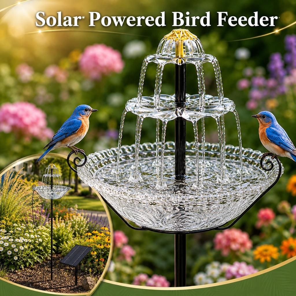3-Tier Bird Bath with Bird Feeder for Outdoor Garden