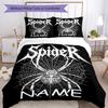 3pcs Custom Name spider Bedding Set Duvet Cover Closure Includes 1 Duvet Cover & 2 Pillowcases, Soft and Comfortable for All Seasons.