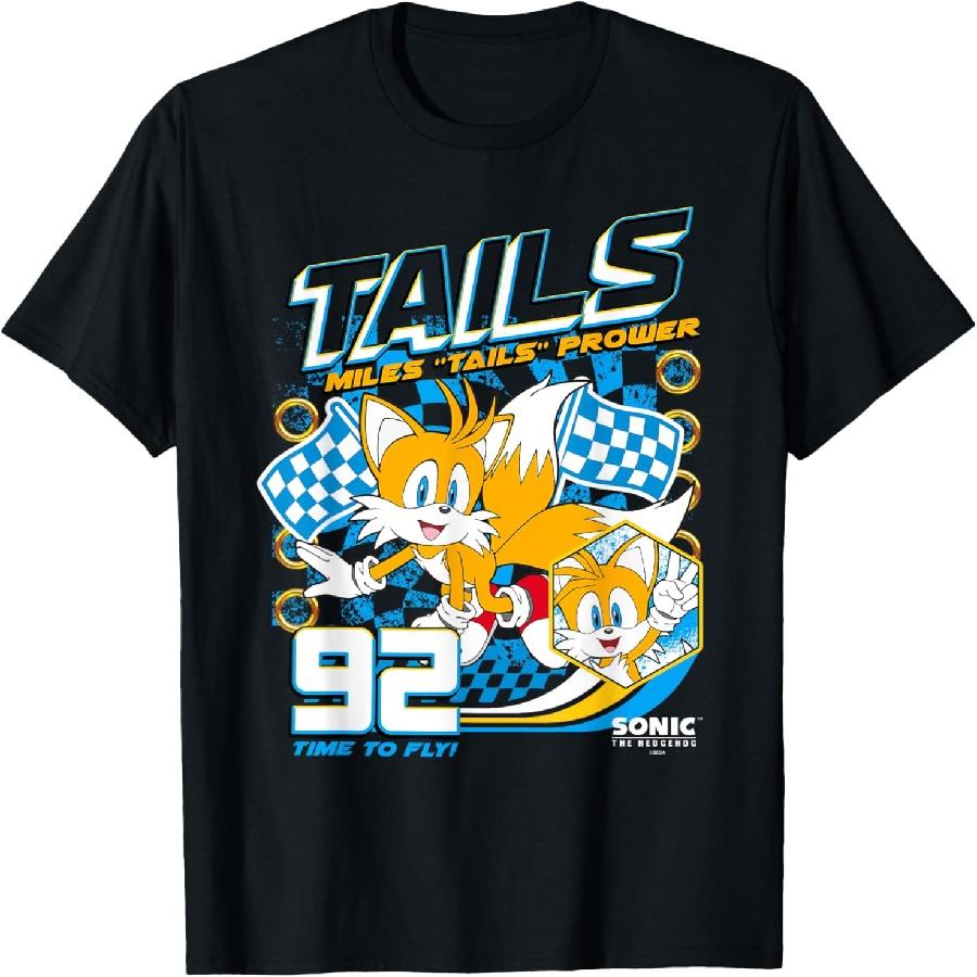 Соник Хеджихог Майлз  Тейлз  Прауэр 92 Гонки Постер Футболка S чёрный