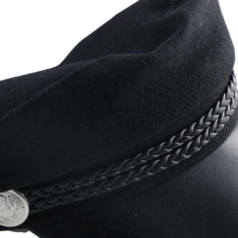 Travel Cadet Women Men Black Captain Flat Top Sailor Hats Hat Beret Caps Octagonal Hat