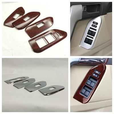 Para Toyota Prado FJ150 2010 2011 2012 2013 2014 2015 2016 Cubiertas de Panel de Interruptor de Elevalunas de Puerta de Coche Molduras Accesorios de Estilo de Coche