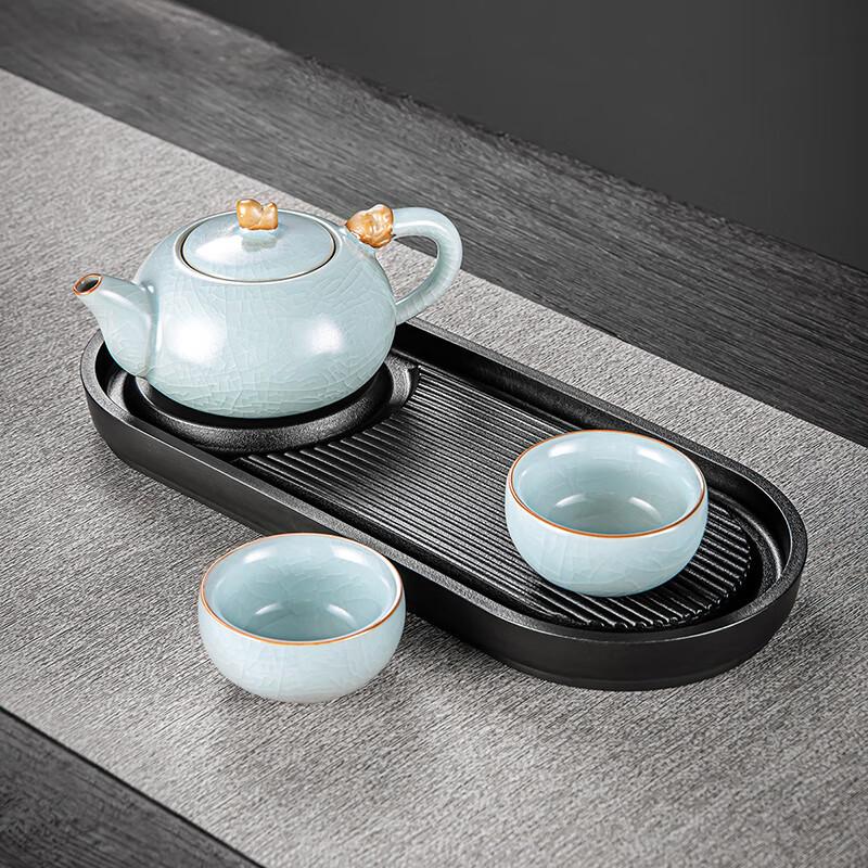 Ru Kiln Auspicious Tea Set with Tray