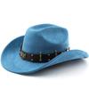 Suede Western Cowboy Hat Vintage Metal Jazz Hat Men's and Women's Ethnic Style Autumn and Winter Big-brimmed Top Hat