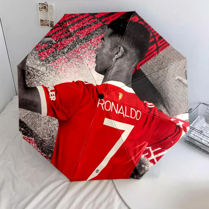 Football Player Background pattern, automatic folding umbrella, portable and foldable design, 8 ribs, a Christmas or birthday gift.