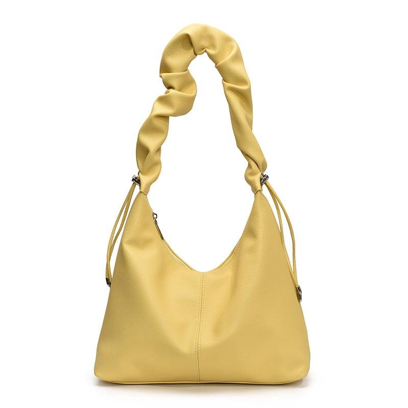 Large-capacity Bag Women's Summer 2025 New Simple and Versatile Pleated Shoulder Underarm Bag Commuter Tote Bag