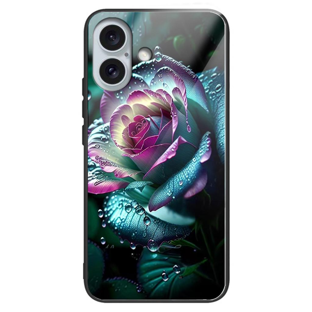 For iPhone 16 Case Tempered Glass TPU Drop-Proof Phone Cover Pattern Printing