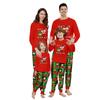 Christmas Parent-child Outfit Letter Print Long-sleeved Trousers Pajamas Set Striped Color Matching Home Clothes