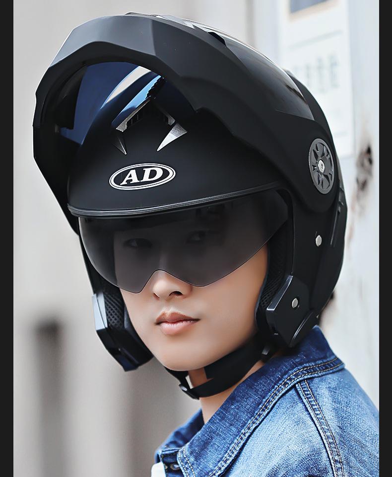 3C Certified Flip-Up Motorcycle Helmet with Dual Mirrors for All Seasons - Unisex Full Face Design for Winter