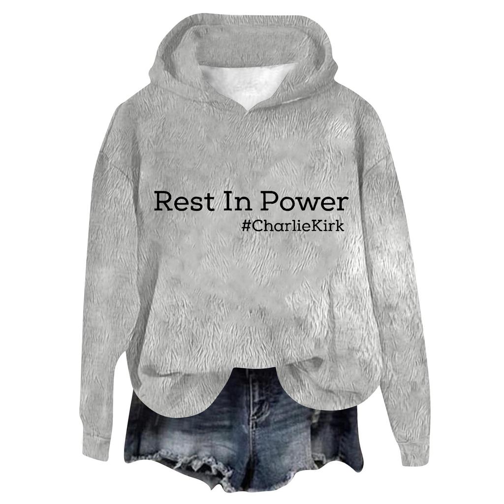Women's Hooded Long Sleeve Printed Flannel Top Hooded Sweatshirt