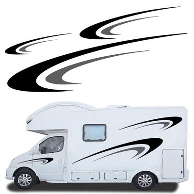 6 Pcs Universal For Camper Rv Trailer Car Body Stickers Stripes Vinyl Graphics