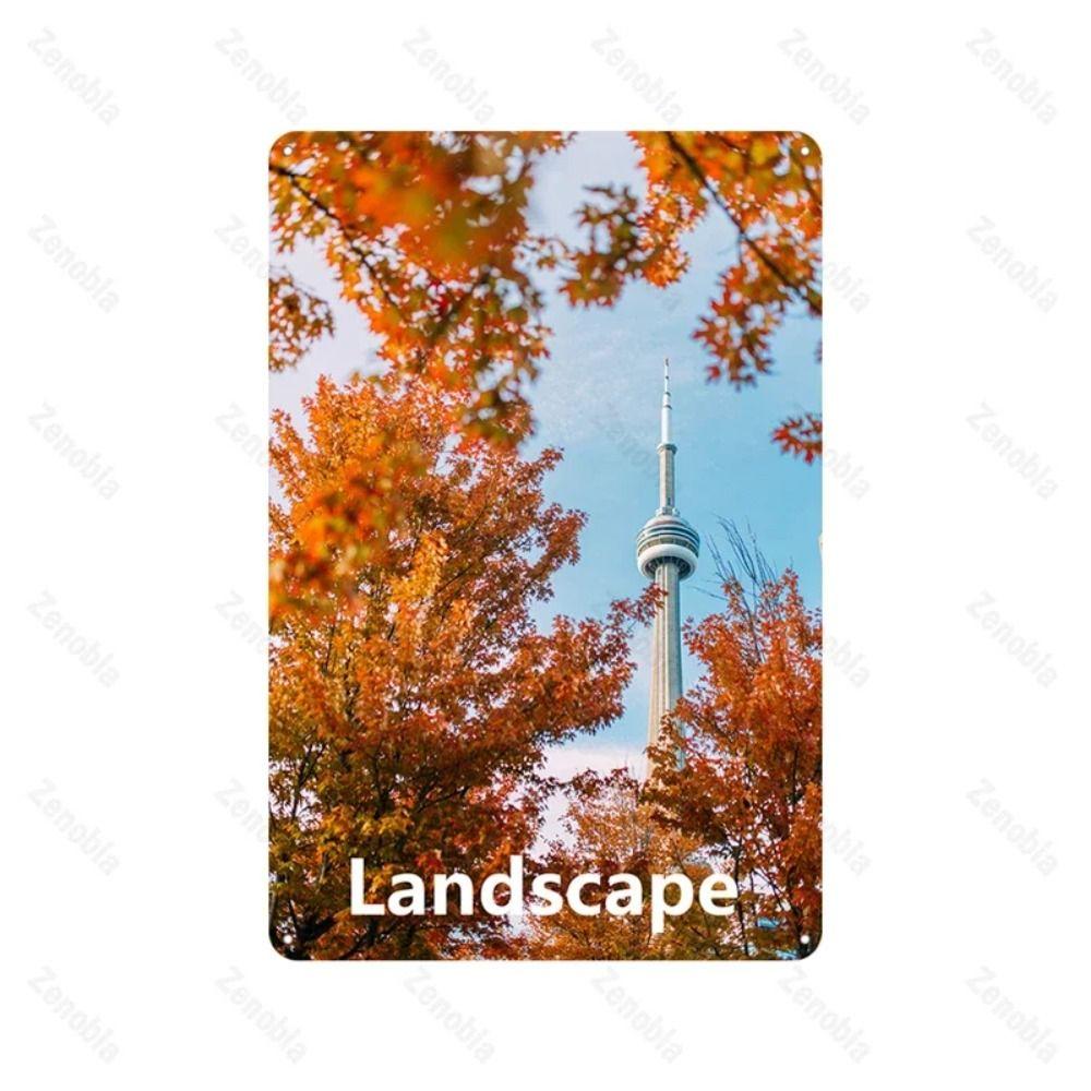 Retro Metal Sign Toronto Skyline Art, Wall Decor Vintage Tin Poster 20x30 cm