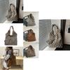 Fashionable Large Capacity Fall Casual Minimalist Tote Bag For Women In Khaki Brown And White
