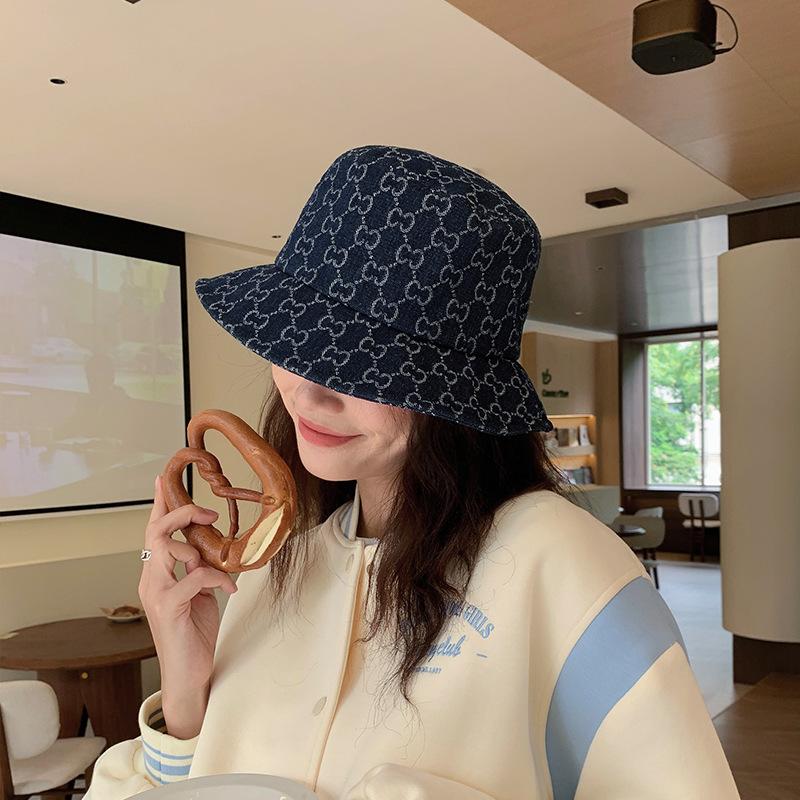 New bucket hat summer big eaves sunshade sunscreen hat, Japanese and Korean version fashion letter men's and women's basin hat