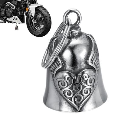 Motorradglocke Engelsflügel Glockenanhänger Reiten Glücksbringer Schlüsselanhänger Halskette Zubehör Biker Rock Party Exorzismus Schmuck