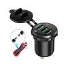Three-Port Fast Charge QC3.0 USB & Dual PD Car Charger for Cars, Motorcycles, and Boats