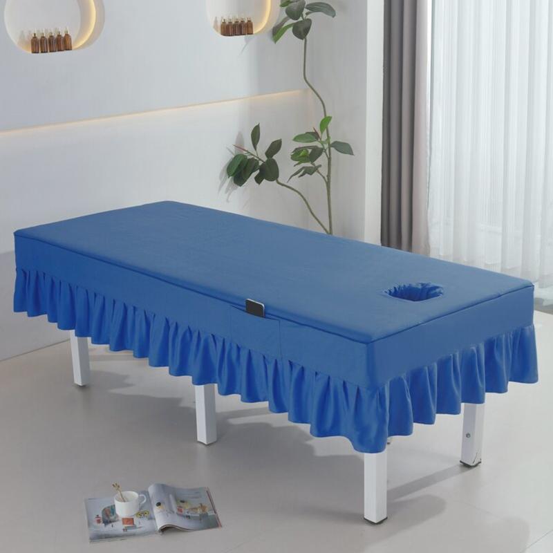 

Beauty Salon SPA Club Special Bedspread Beauty Salon Bed Skirt With Hole Cotton Therapy Mattress Cover Body Massage Bed Cover W60cmxL180cmxH55cm