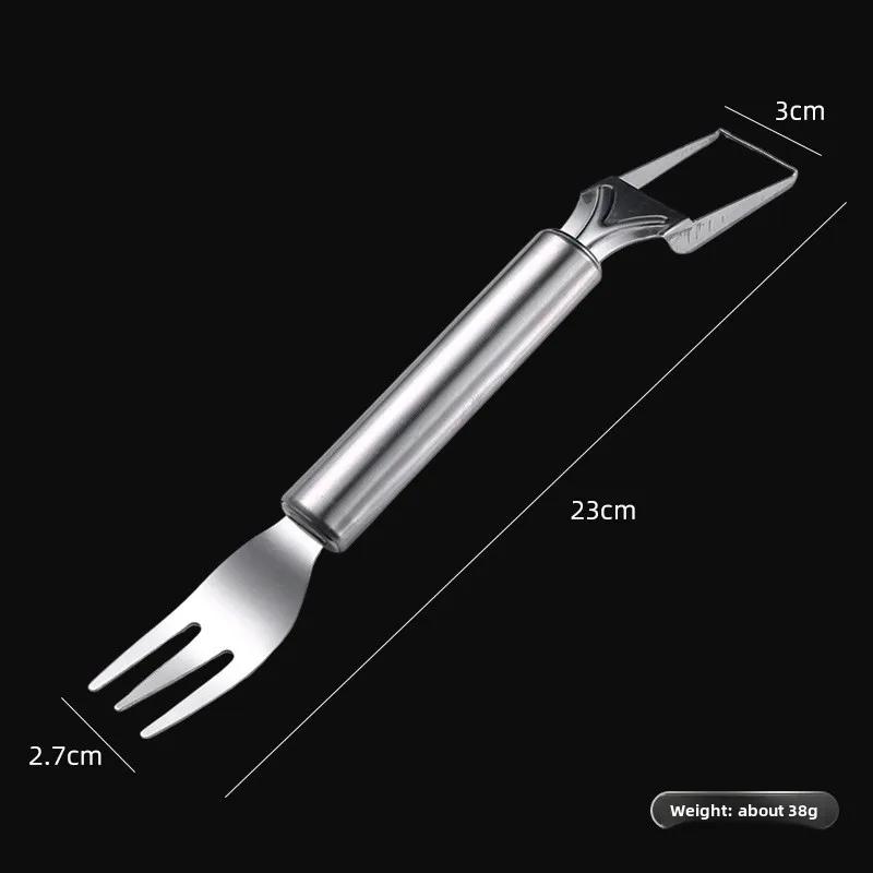 Stainless Steel Watermelon Cutter Tool, Dual Head Fruit Slicer for Melon & Fruits, Multi-Function Pulp Scooper Kitchen Gadget