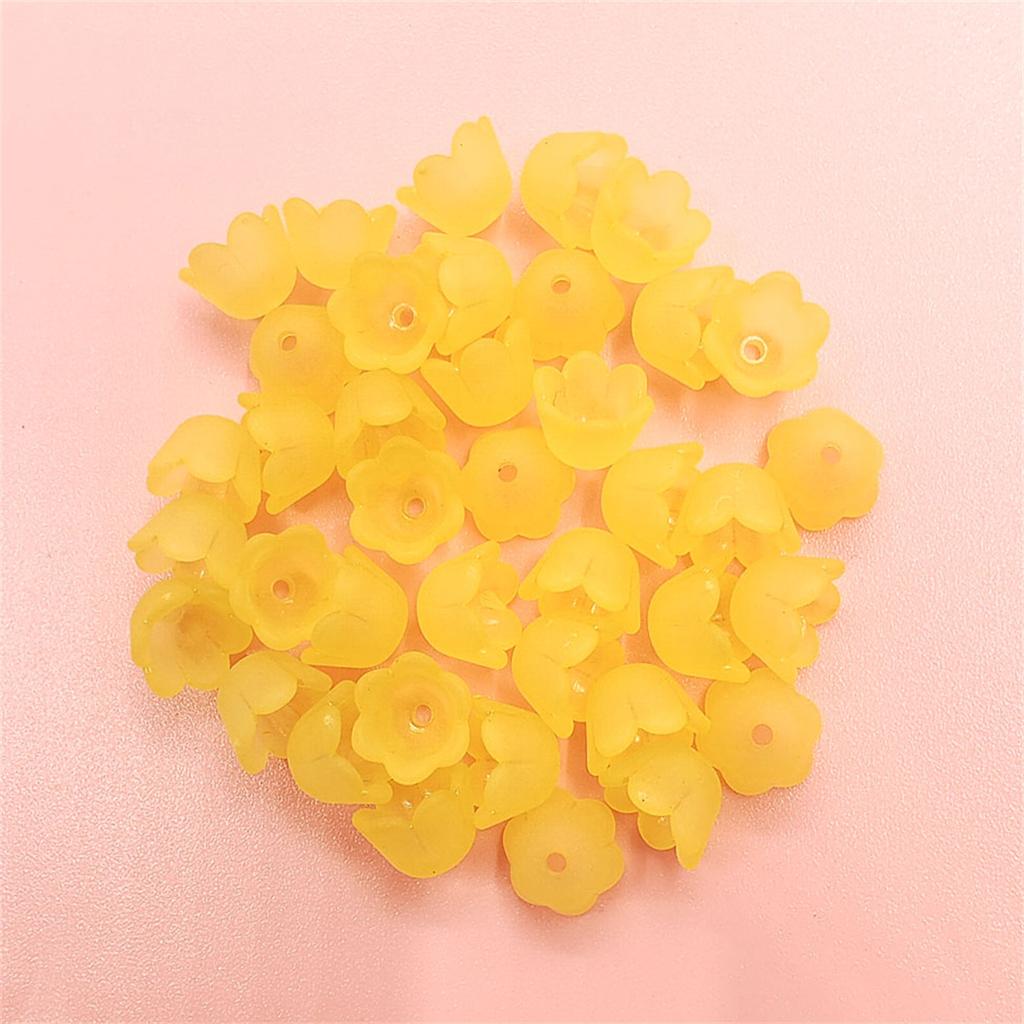 Home Party Supplies 40Pcs 9*7mm Colorful Material Acrylic Charms Jewelry Making Exquisite Handmade Small Flower Beads Jewelry Accessories