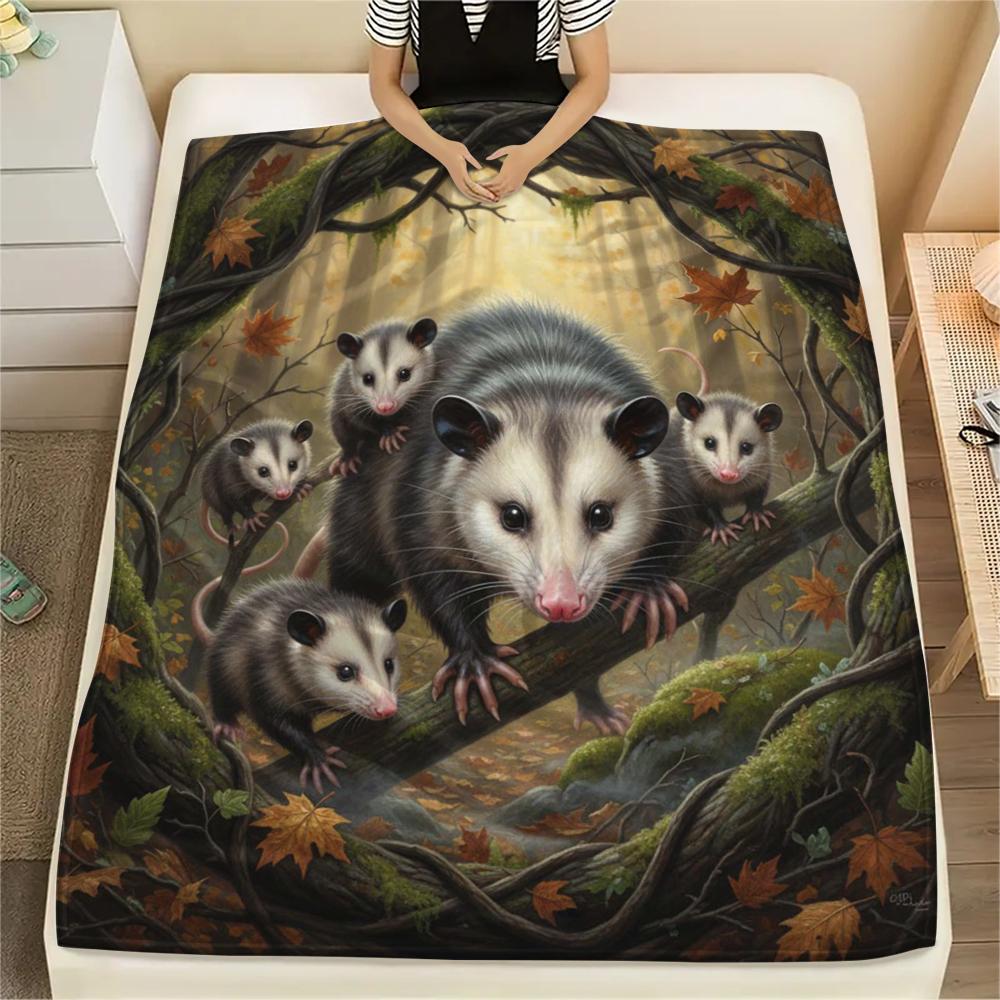 1 Manta de Franela con Estampado de Dibujos Animados, Alta Calidad, Cómoda para Todas las Estaciones, Decoración del Hogar, Calidez y Confort, Perfecta para Regalo de Navidad o Cumpleaños