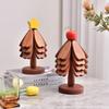 High-End Christmas Tree Insulated Placemat & Pot Holder – Creative Solid Wood, Heat Resistant Table Decoration.