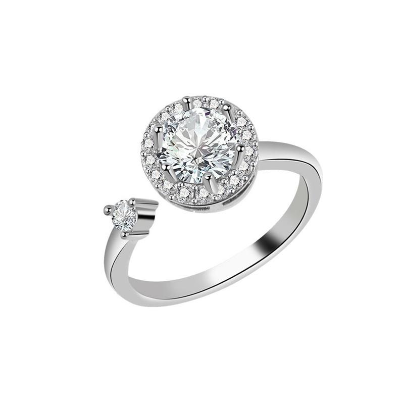 

Luxury Butterfly Sunflower Fidget Spinner Ring Anxiety for Women Crystal Flower Anxiety Finger Rings Anti Stress Wedding Jewerly resizable