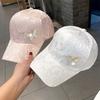 Sun Protection Rhinestone Baseball Hat Korean Style Women Sun Cap Sunscreen Peaked Cap  Street