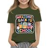 Children's Casual and Fashionable Round-Neck Printed Short-Sleeve Top for Back-to-School