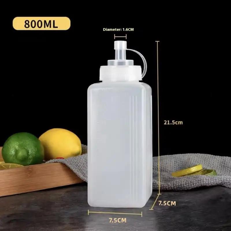 1PC Plastic Squeeze Sauce Bottle Large Caliber Dressing Bottle Seasoning Bottle Kitchen Condiment Dispenser Gadgets