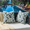 2 Pack White Green Tropical Leaf Pillow Covers Double Sided Print Watercolor Outdoor Cushion Cases Home Decor