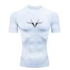 Men's Sports Boxing Fitness Clothing Gym Stretchy Moisture-Wicking Training Quick-Dry Short-Sleeve Outdoor Jogging Shirt Elastic Fitness Suit