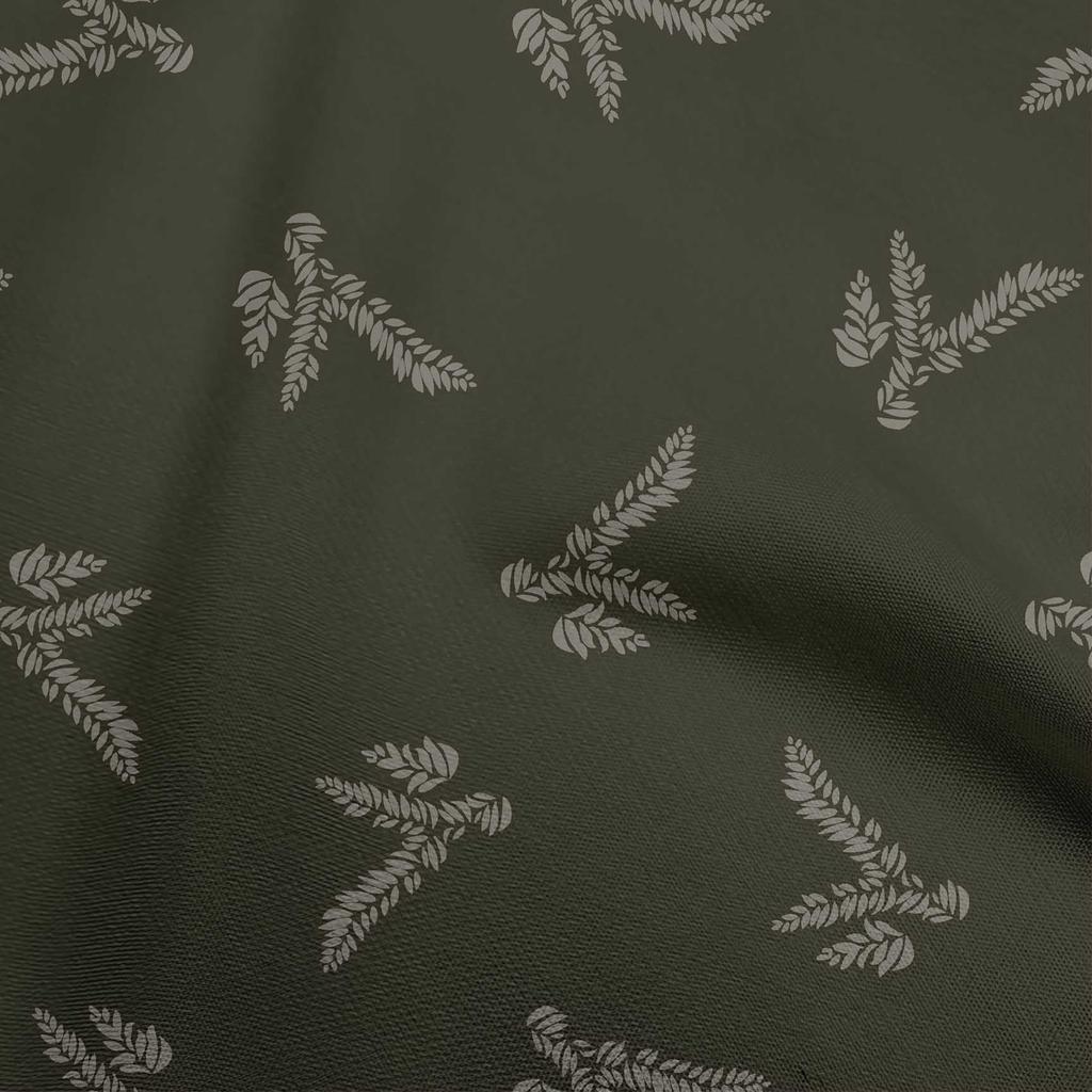 oneOone Cotton Flex Dark Green Fabric Leaves Diy Clothing Quilting Fabric Print Fabric By Yard 40 Inch