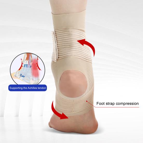 2Pcs Sports Ankle Brace for Men Women, Adjustable Sprained Ankle Support Foot Wrap, Ankle Compression Sleeve for Achilles Tendonitis Pain Relief