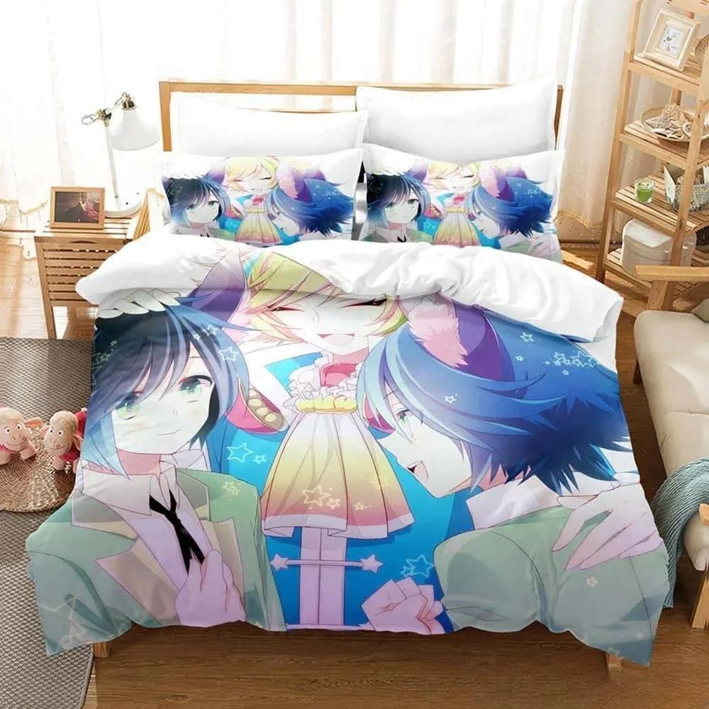 

3D Kawaii Cute Girls Show By Rock! Bedding Set Duvet Cover Sheet Printed Pillowcase Bed Full Queen King Size Comforter Bedroom 70x133cm 2pcs