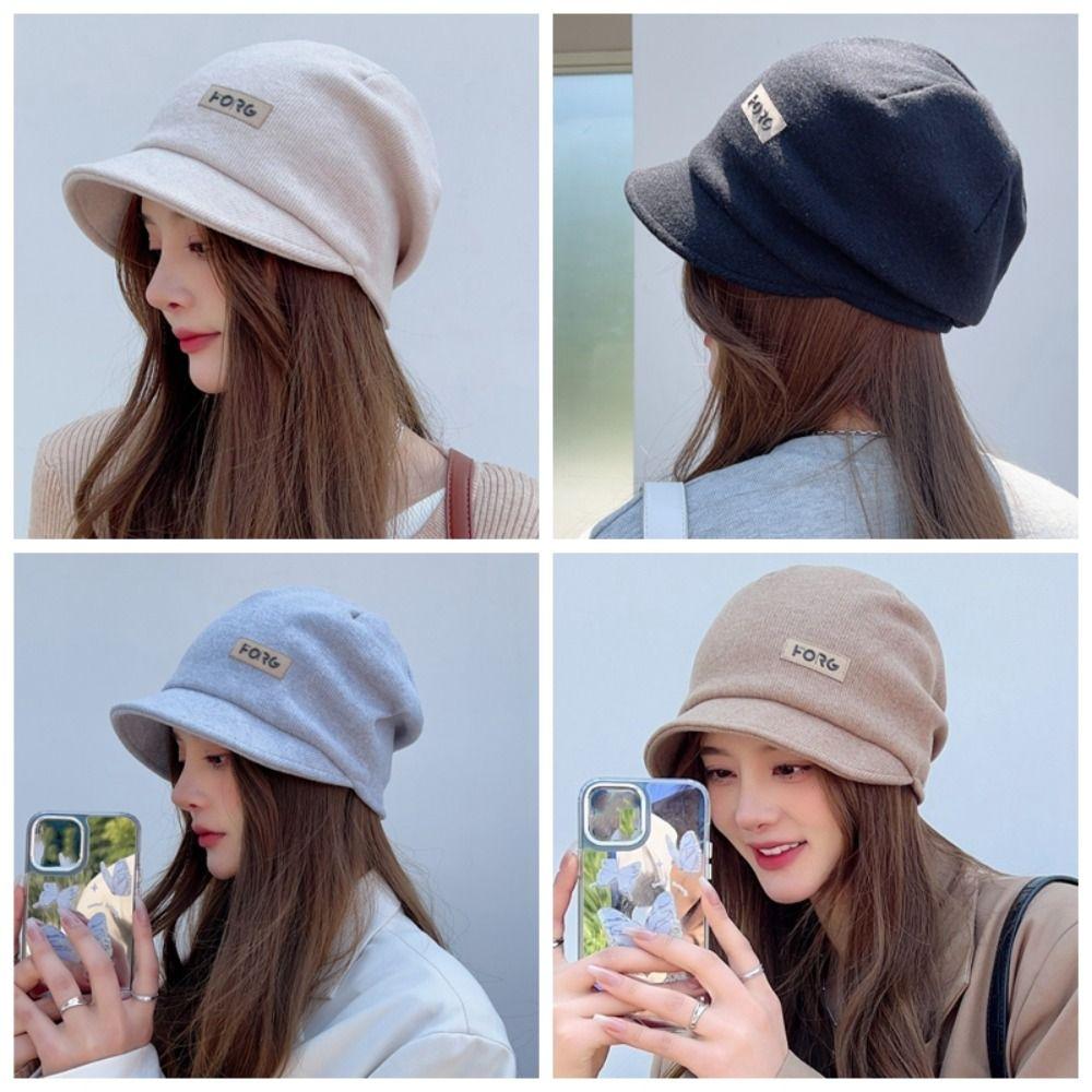 Elastic Knitted Hat Soft Mask Woolen Hat Versatile Pullover Cap  Women