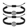 2 Pcs Catholic Saint Benedict Medal Bracelets Adjustable Black and Red String Bracelets Religious Jewelry Gifts for Men Women