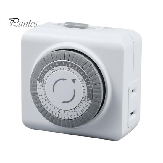 

Встраиваемый механический таймер с 30-минутными интервалами, ежедневными 48 настройками включения/выключения, автоматическим управлением, универсальным таймером, розеткой, таймером, переключателем белый