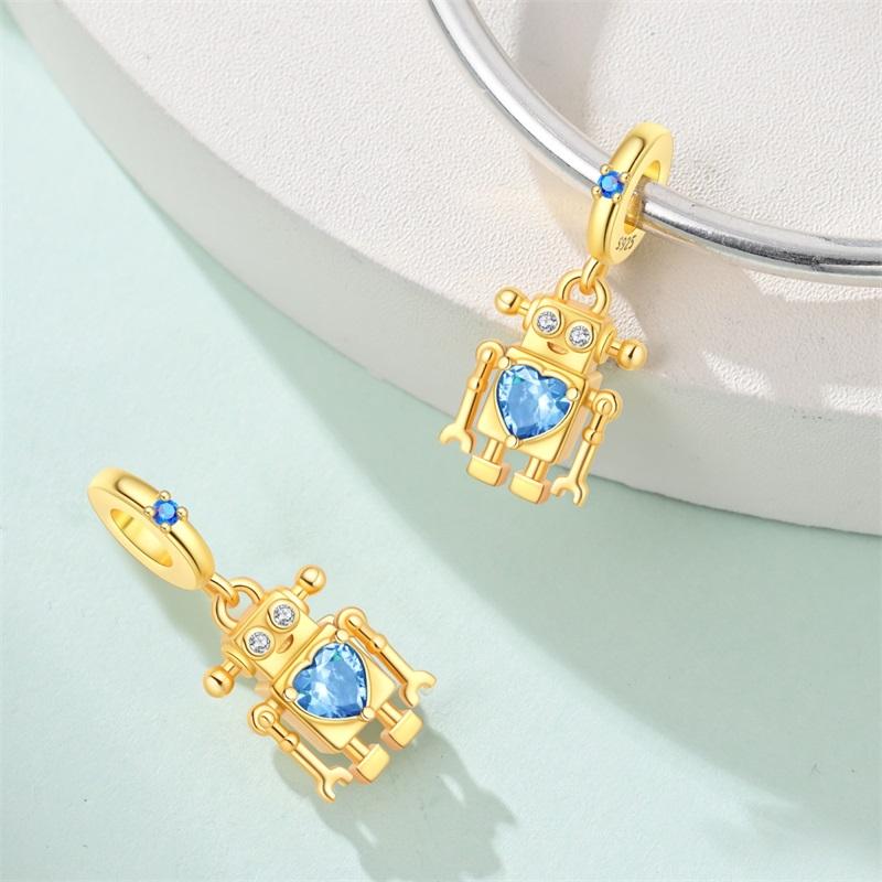 Copper Fruit Ice Cream Flower Travel Robot Beads Pendant Charms Fit Original Bracelet Charm Bead Necklace Diy Female Jewelry