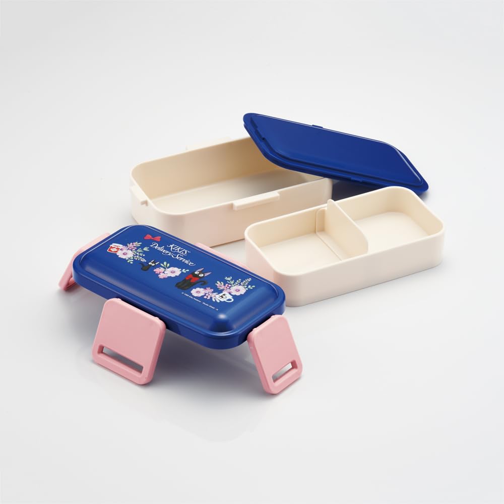 Skater Bento Soft Made In Studio Delivery French PFLW4AG Box, 2-Tier, 600ml, Women's, Antibacterial, Filling, Dome-Shaped Lid, Japan, Ghibli, Kiki's