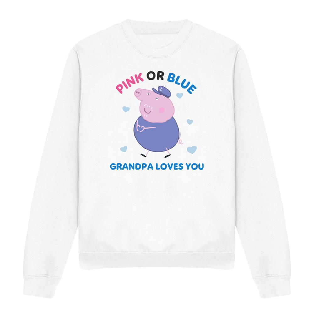 Peppa Pig Unisex Adult Pink Or Blue Grandpa Pig Loves You Sweatshirt