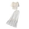 Cut Out Lace Fishtail Skirt Two-piece Set Crocheted