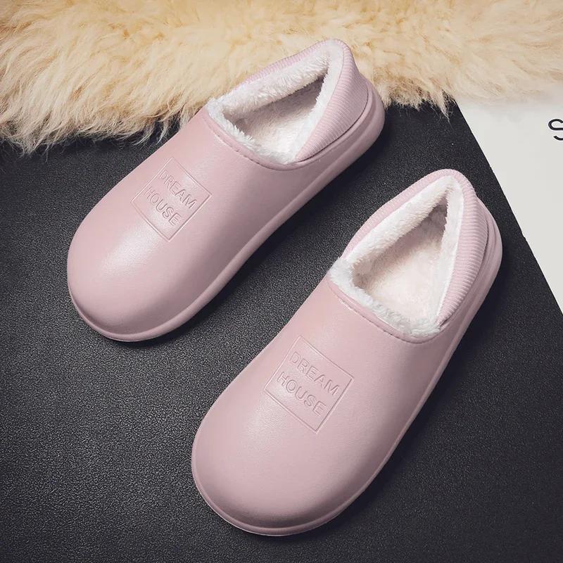 Chaussures pour Hommes Couple Femmes Chaussons d'Intérieur Recouvrant le Talon Intérieur et Extérieur Doux et Confortable Ajouter du Velours Imperméable Antidérapant Chaud