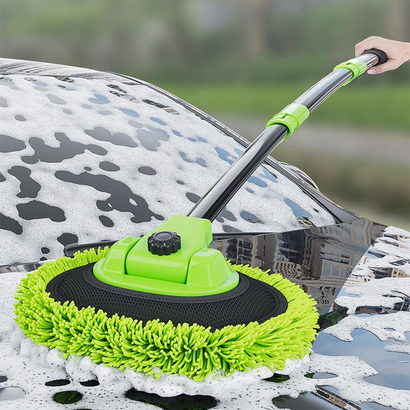 Extendable Car Wash Mop & Bendable Pole - Car-Friendly Cleaning Brush