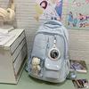 Cute Girl Backpack High School Student Schoolbag Japanese Casual Versatile Travel Contrast Color Large Capacity Backpack Couple