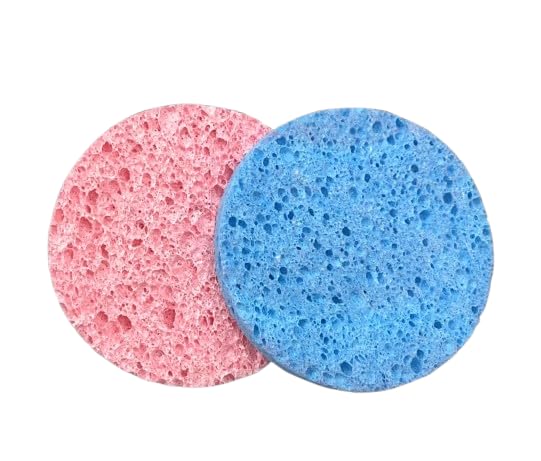 Pack of 2 Facial Cleansing Sponge, Natural Cellulose Face Sponge, Beauty Sponges