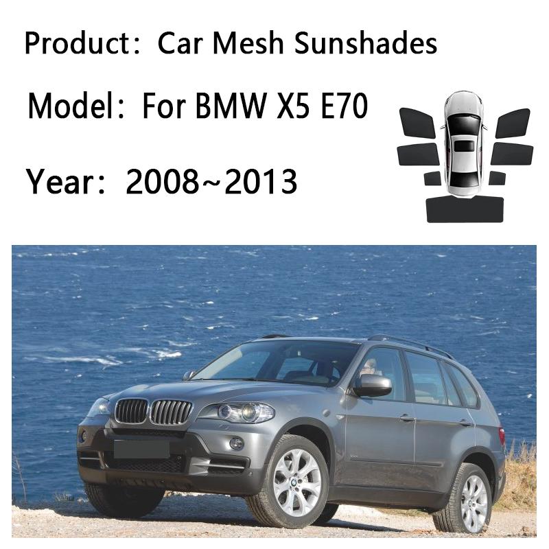 Car Sunshade For BMW X5 E70 2008~2013 2012 Windshield Privacy Mesh Curtain Heat Insulation Sunscreen Auti-UV Visors Accessories